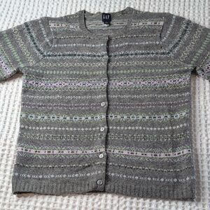 GAP Vintage Lambswool Women's Multicolor Striped Cardigan